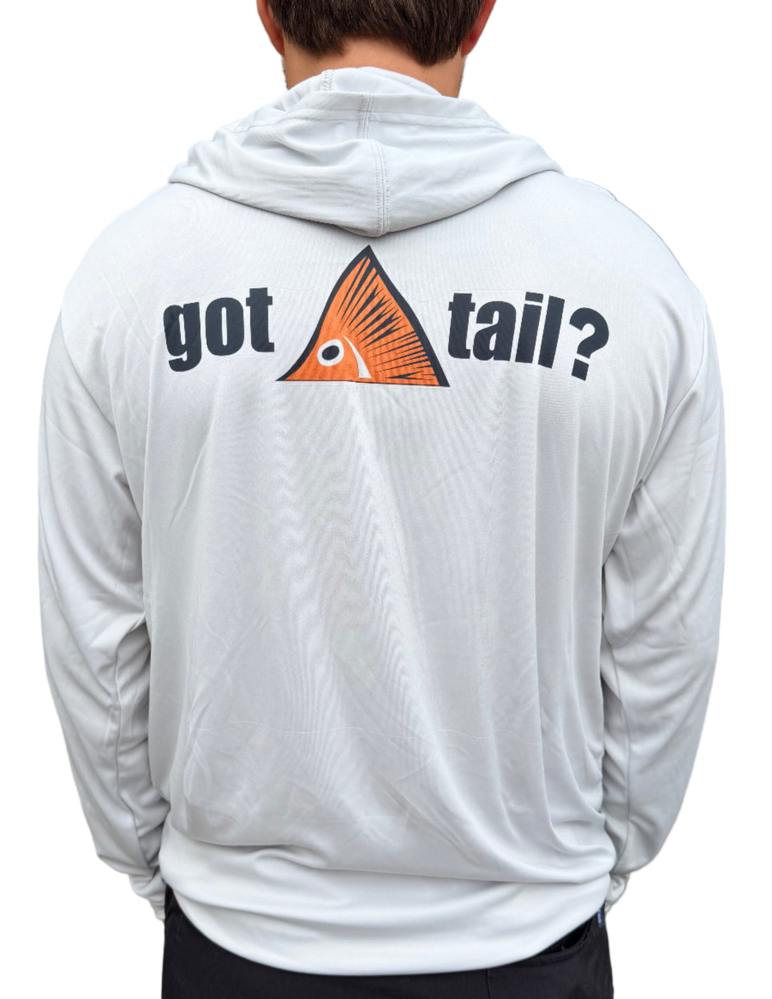 Got Tail Silver Long Sleeve Hooded Performance Shirt