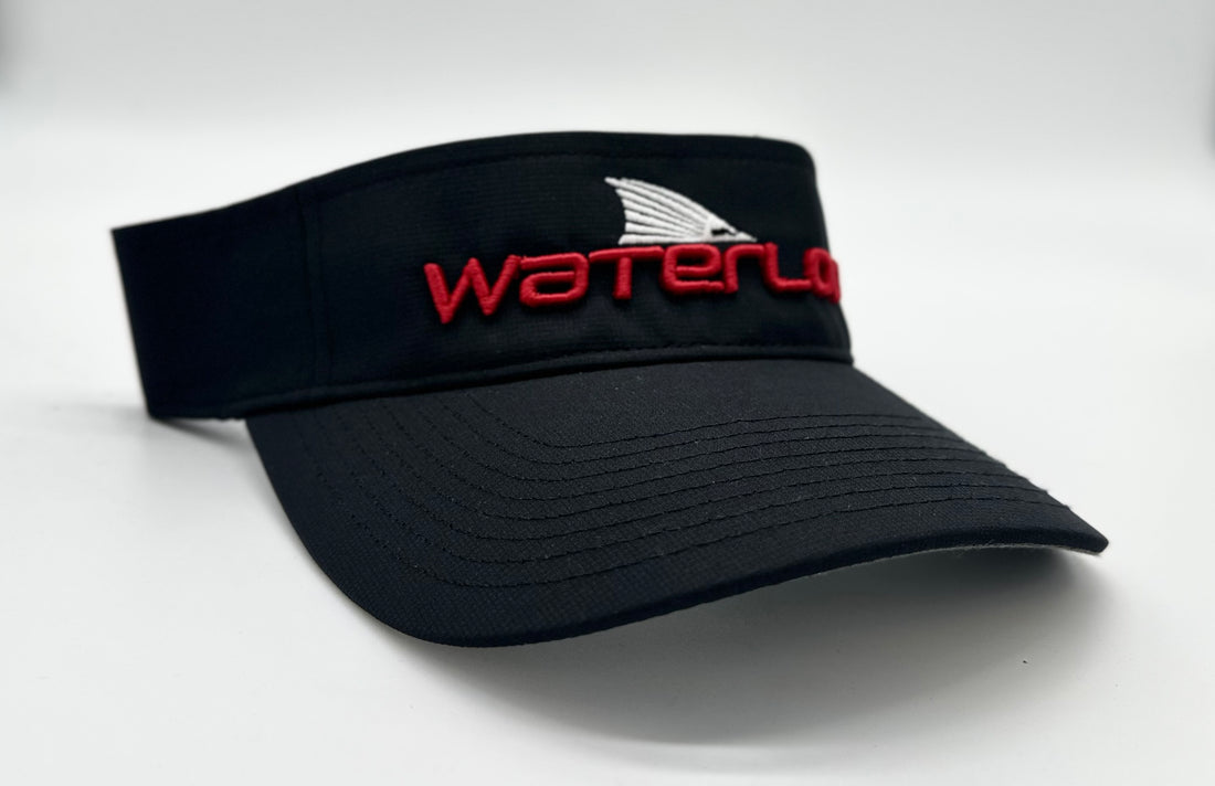 Waterloo Black Visor - Red Performance Logo