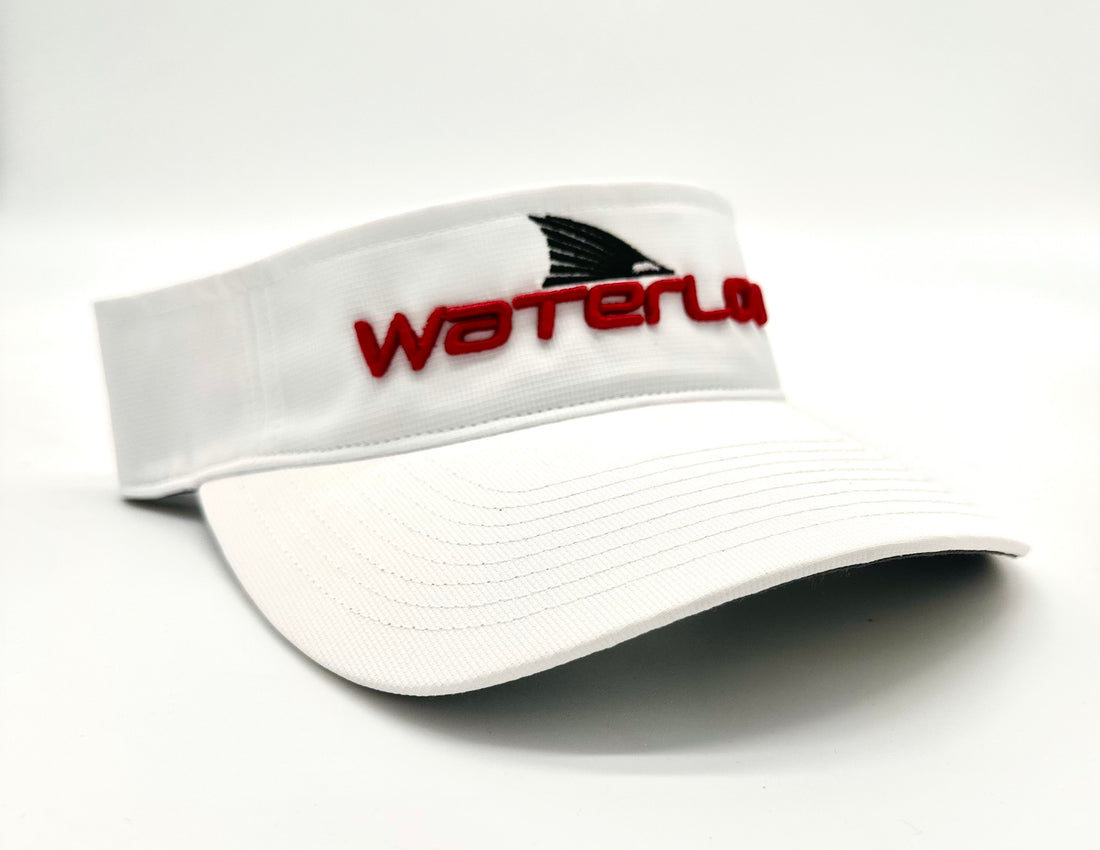 Waterloo White Visor - Red Performance Logo