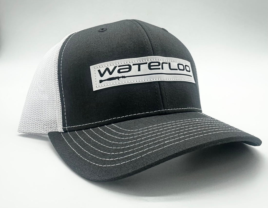 Waterloo Charcoal and White Cap - Performance Logo