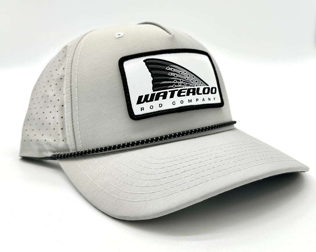 Waterloo Silver with Black and Silver Rope Cap - Trout Tails Up Patch
