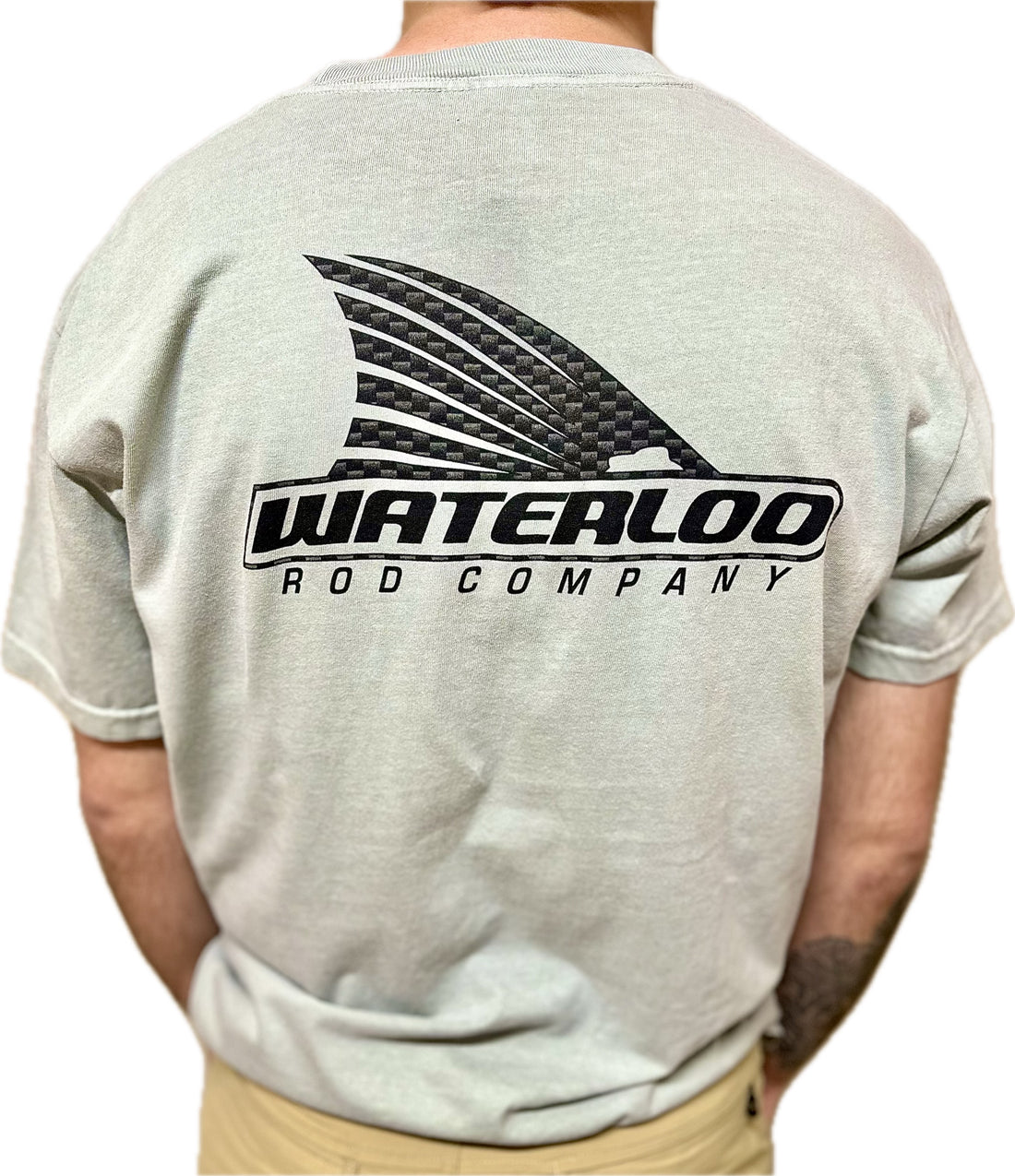 Waterloo Short Sleeve Cotton T-Shirt - Bay - Carbon Fiber Tails Up Logo