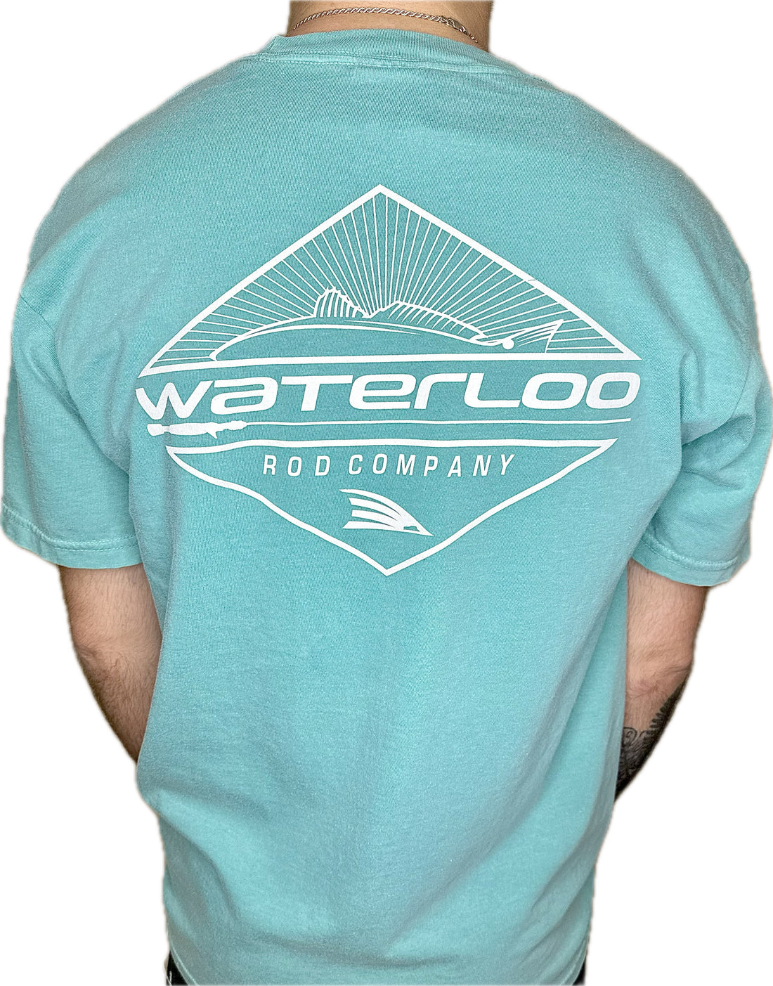 Waterloo Seafoam Short Sleeve Cotton Shirt - White Diamond Logo