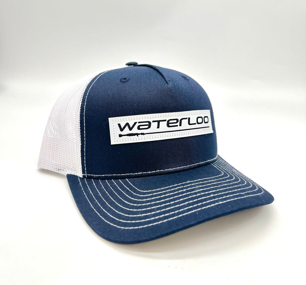 Waterloo Navy and White Cap Woven Performance Logo Waterloo Rods