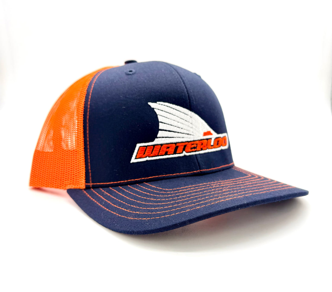 Waterloo Navy Blue and Orange Cap - Orange Tails Up Logo