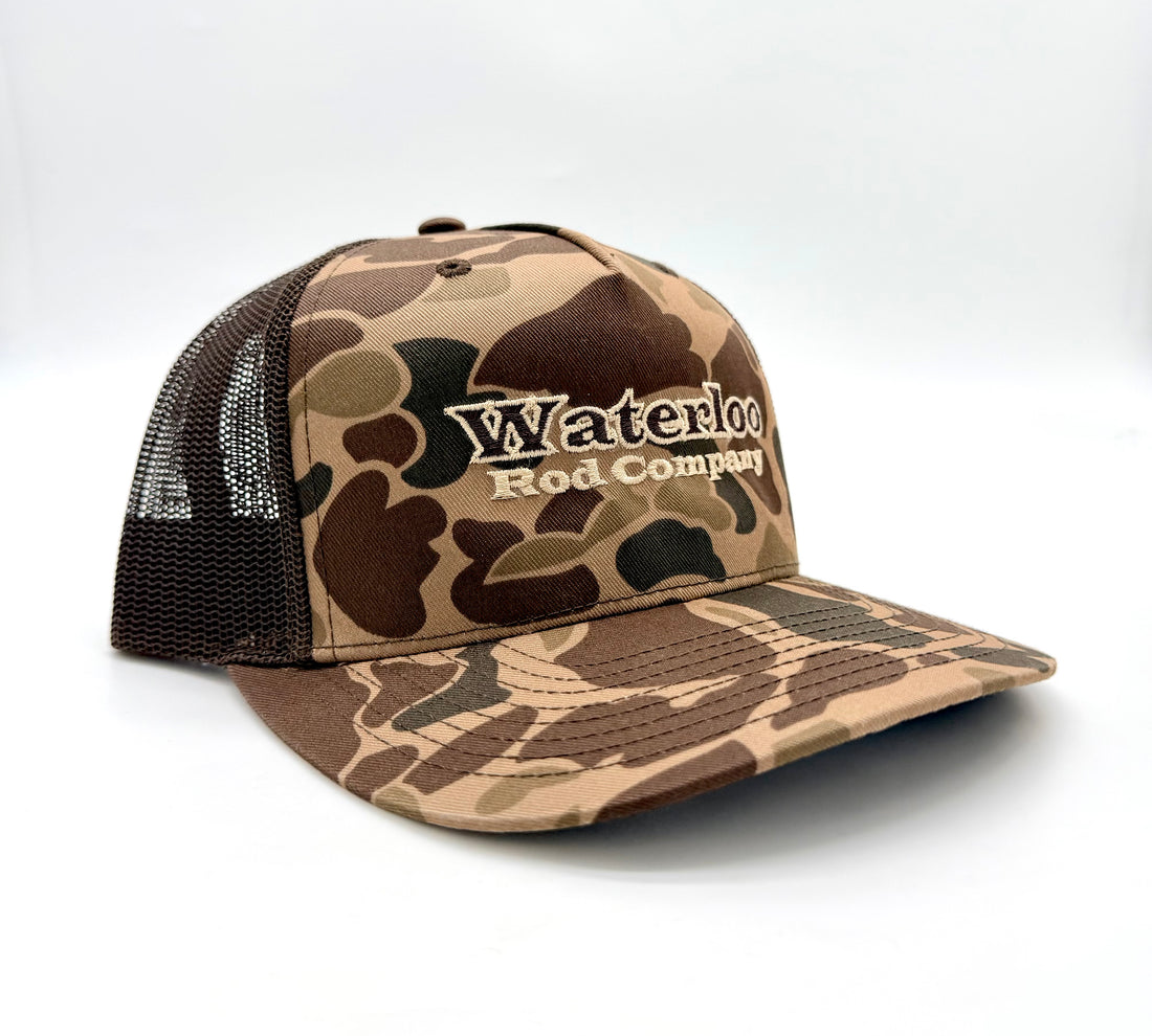 Waterloo Bark Duck Camo and Brown Cap - Brown Original Waterloo Logo