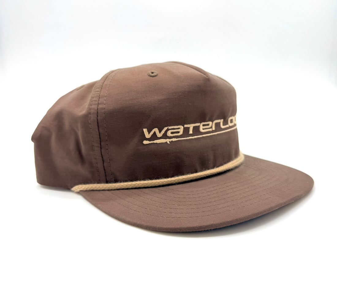 Waterloo Dark Mocha and Khaki Rope Cap - Khaki Performance Logo