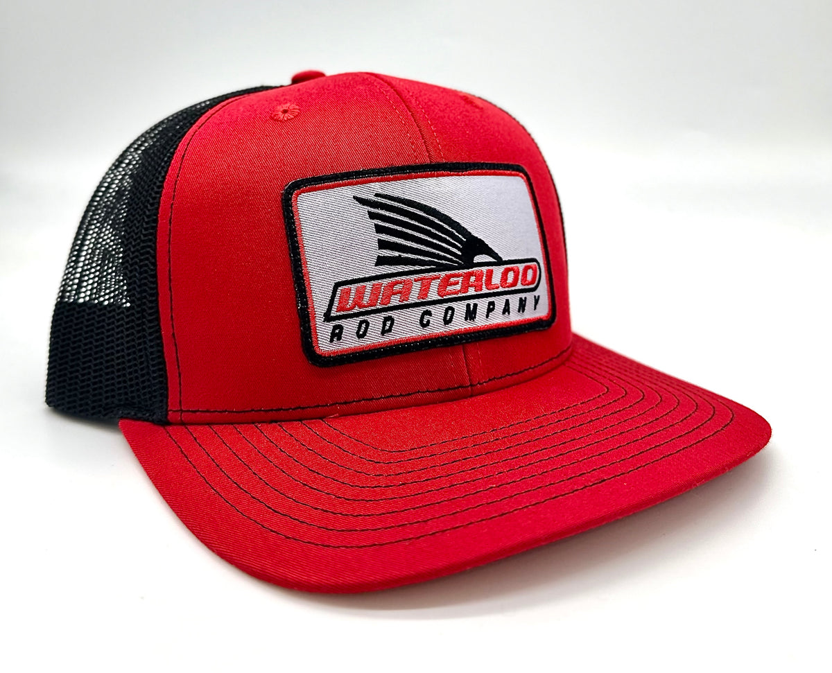 Waterloo Red and Black Cap Grey Tails Up Patch Waterloo Rods