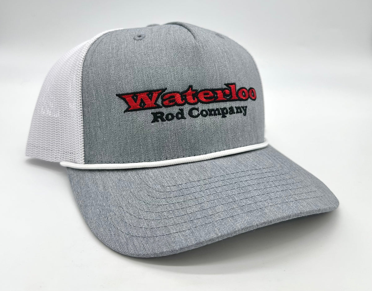 Waterloo Heather Grey and White Rope Cap Original Waterloo Logo