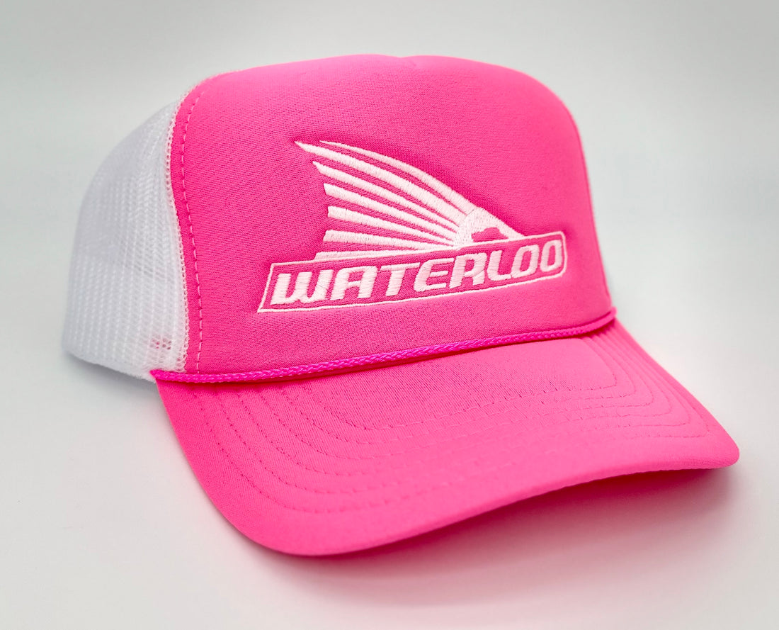 Waterloo Neon Pink and White Foam Front Cap - Tails Up