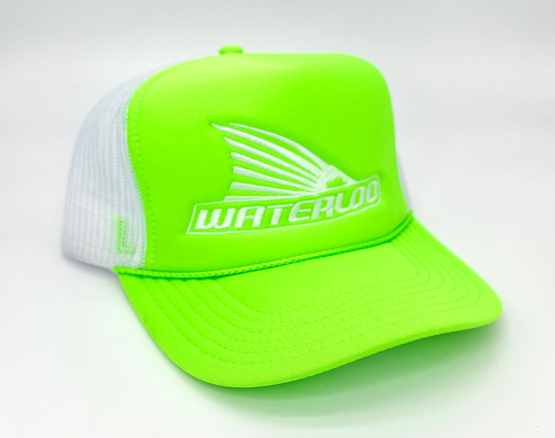 Waterloo Neon Green and White Foam Front Cap - Tails Up