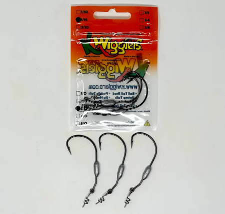 KWIGGLERS Jig Head 3 Pack - 1/16oz Weedless 3/O