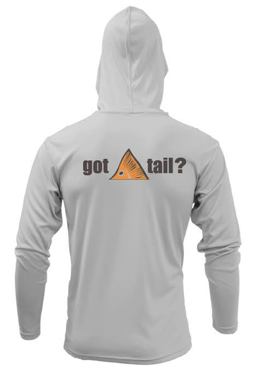 Got Tail Silver Long Sleeve Hooded Performance Shirt