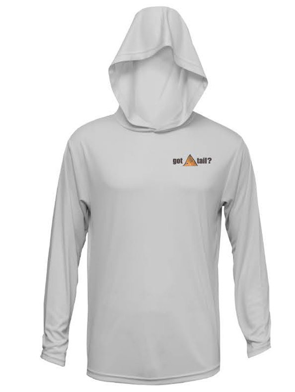 Got Tail Silver Long Sleeve Hooded Performance Shirt
