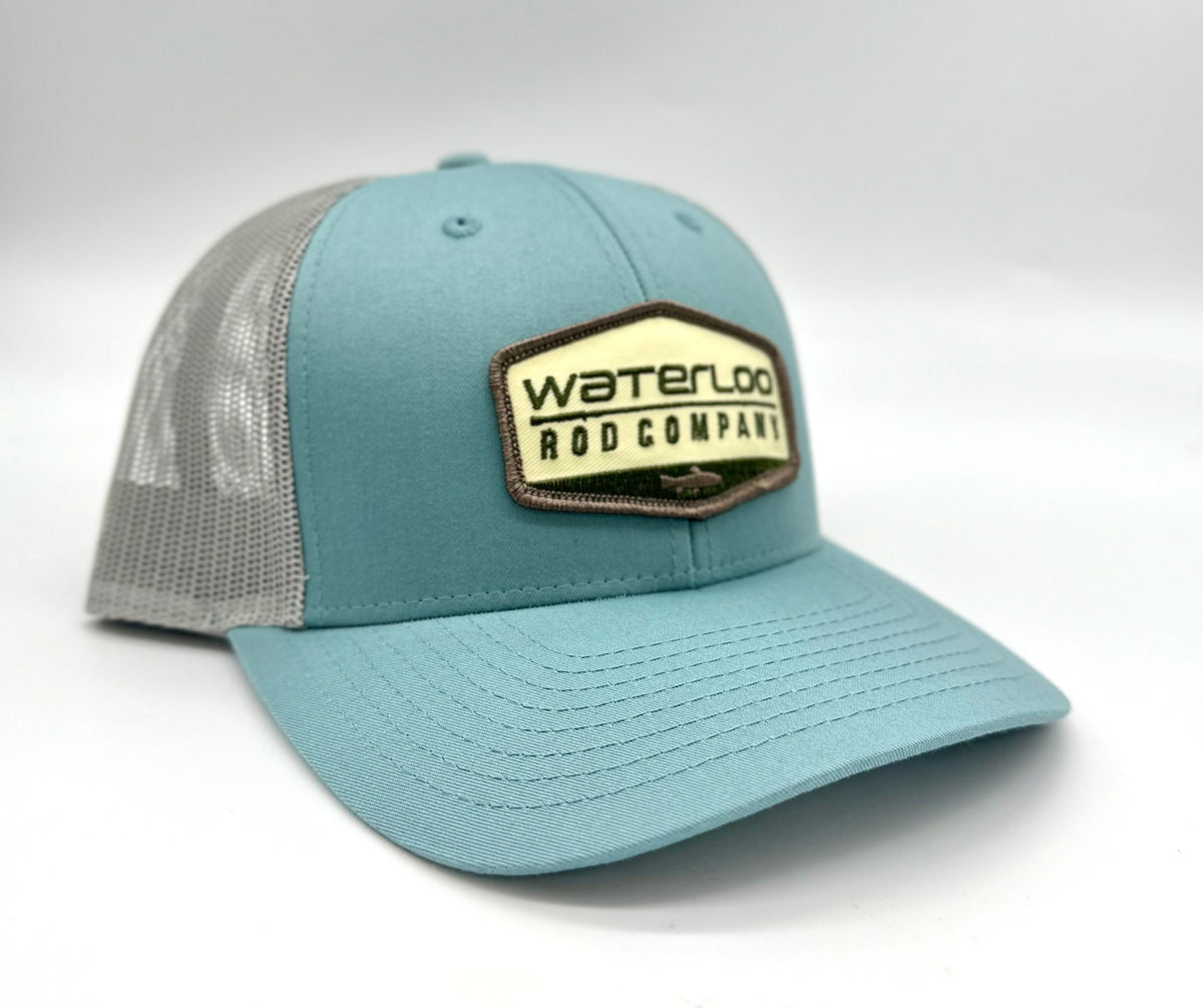 Waterloo Smoke Blue Cap and Light Grey Green Badge Patch Waterloo Rods