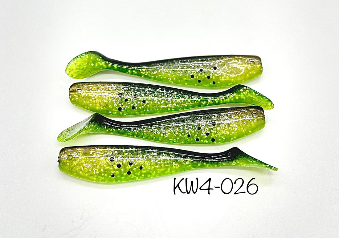 Custom KWigglers -4 Inch Paddle Tail