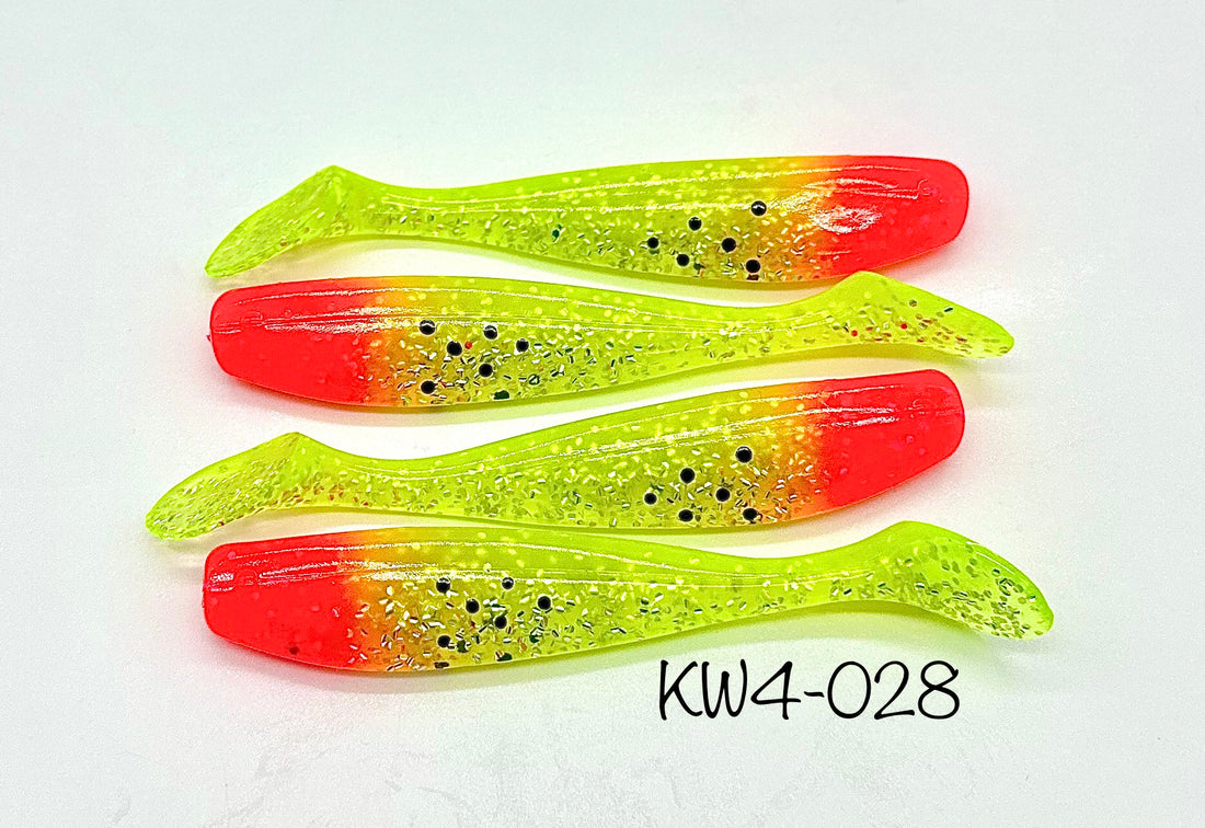 Custom KWigglers -4 Inch Paddle Tail