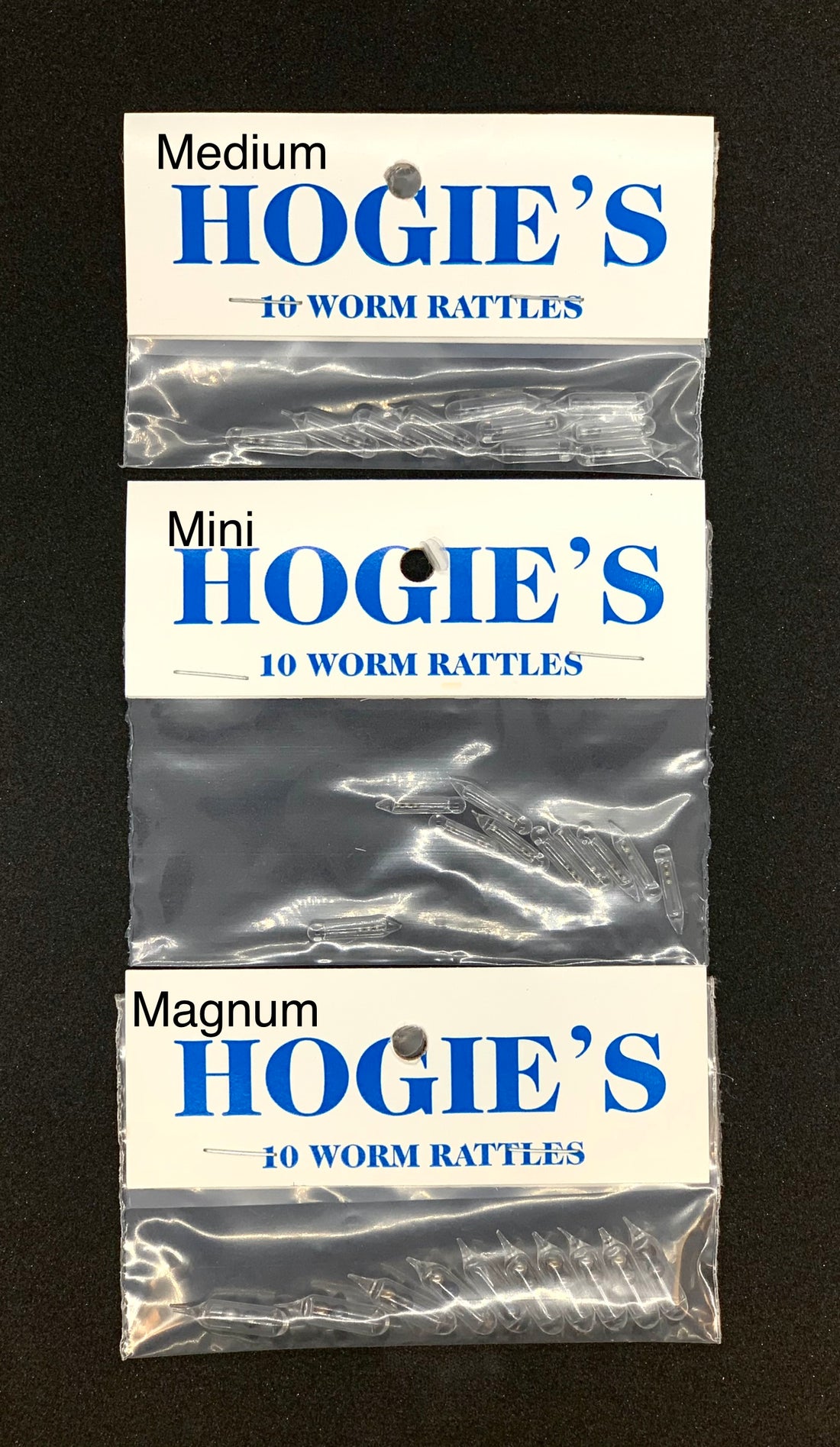 HOGIE'S Worm Rattles - 10 Pack (Multiple Sizes)