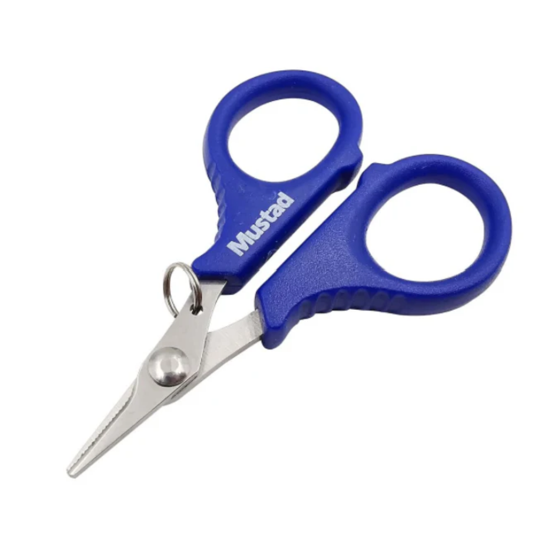 Mustad Serrated Braid Scissors 3.5" - Blue