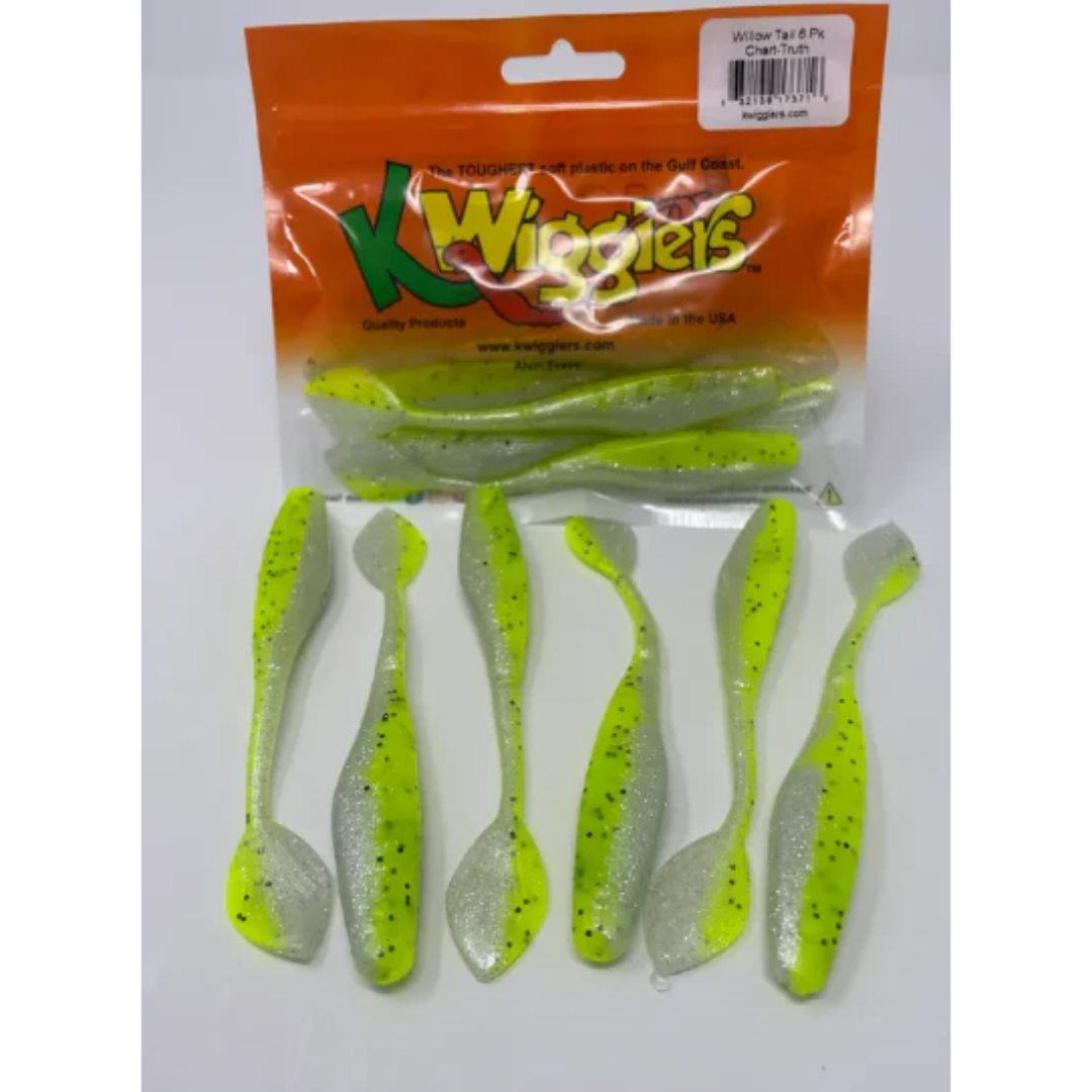 KWIGGLERS Willow Tail Shad - 6 Pack (Multiple Colors)
