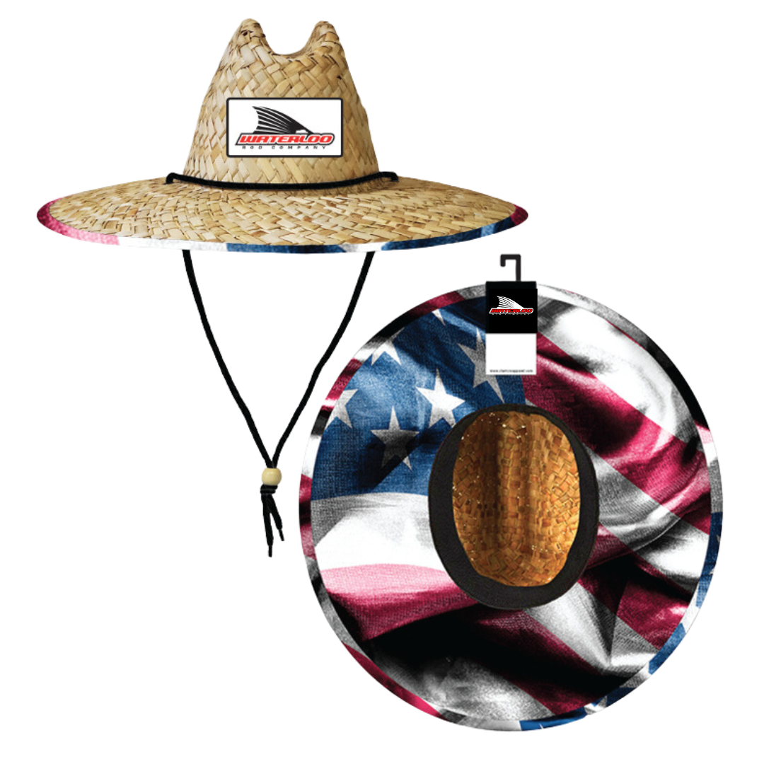 Waterloo Straw Hat - USA Pattern with Tails Up Patch