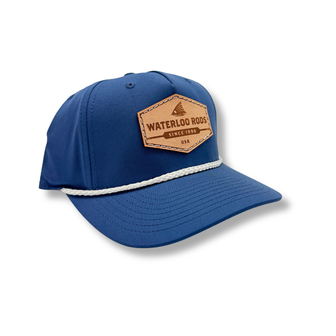 Waterloo Blue and White Rope Cap - Leather Hex Patch