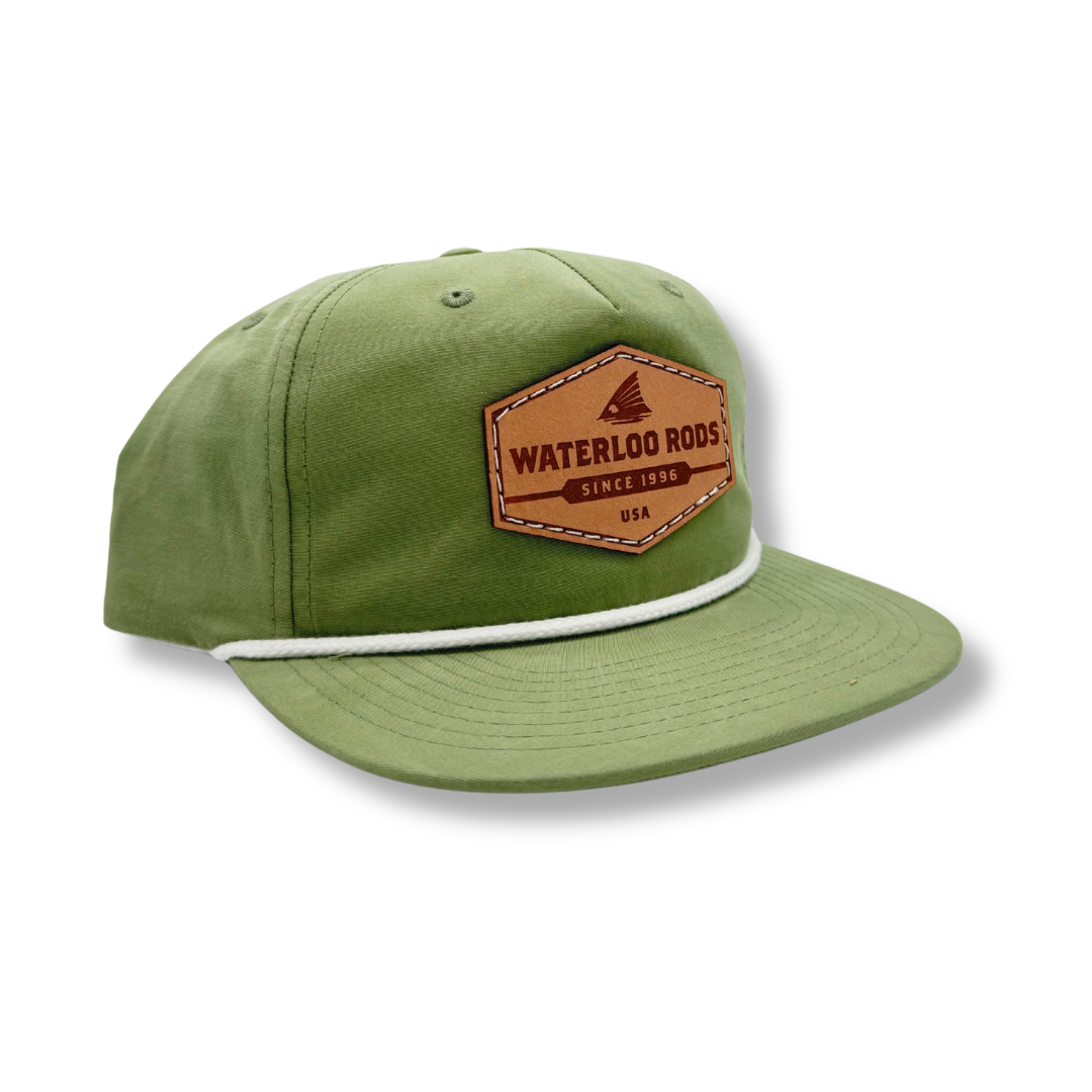 Waterloo Sage and White Rope Cap - Leather Hex Patch