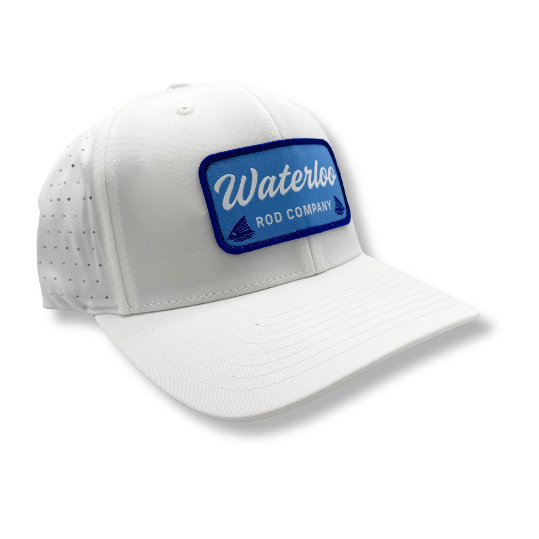 Waterloo White Cap - Blue New Script Patch