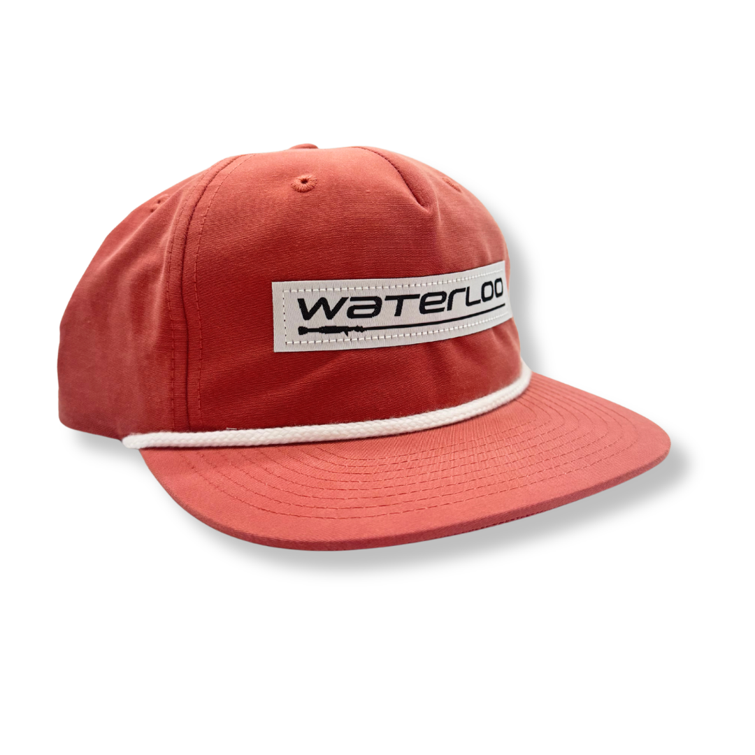 Waterloo Dusty Red and White Rope Cap - Performance Logo
