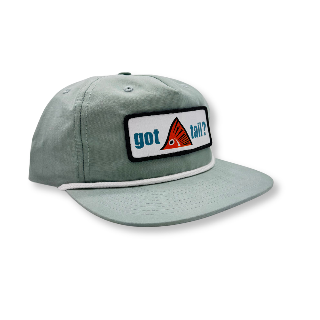 Got Tail? Dusty Blue and White Rope Cap - Blue Got Tail? Logo