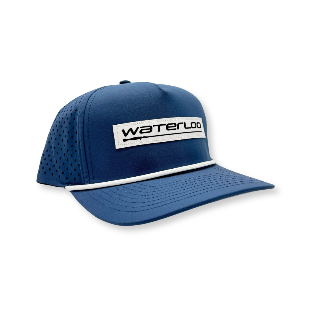 Waterloo Navy and White Performance Rope Cap - Performance Patch
