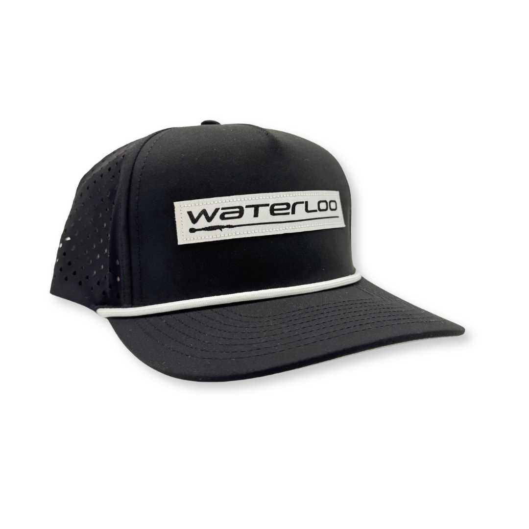 Waterloo Black and White Performance Rope Cap - Performance Patch