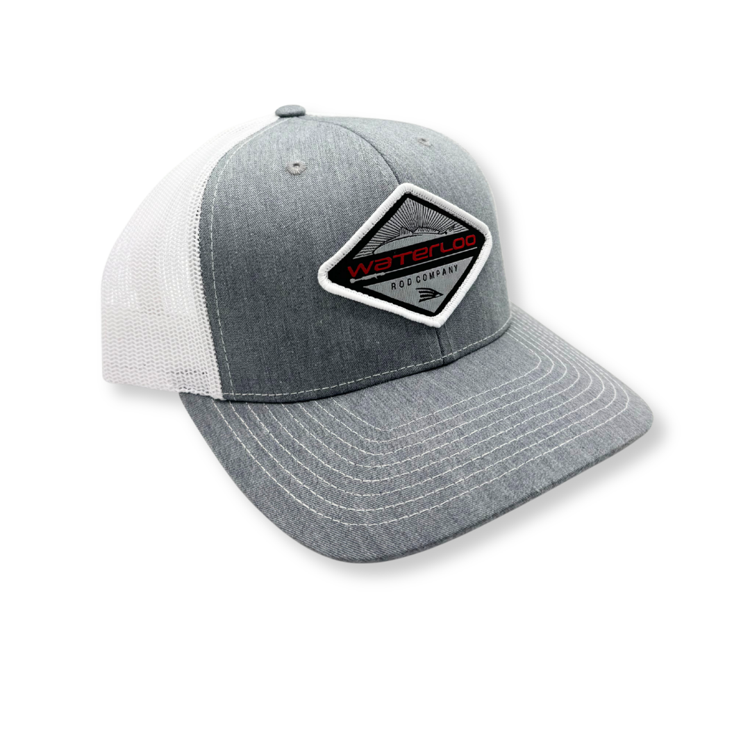 Waterloo Heather Gray and White Cap - Diamond Patch