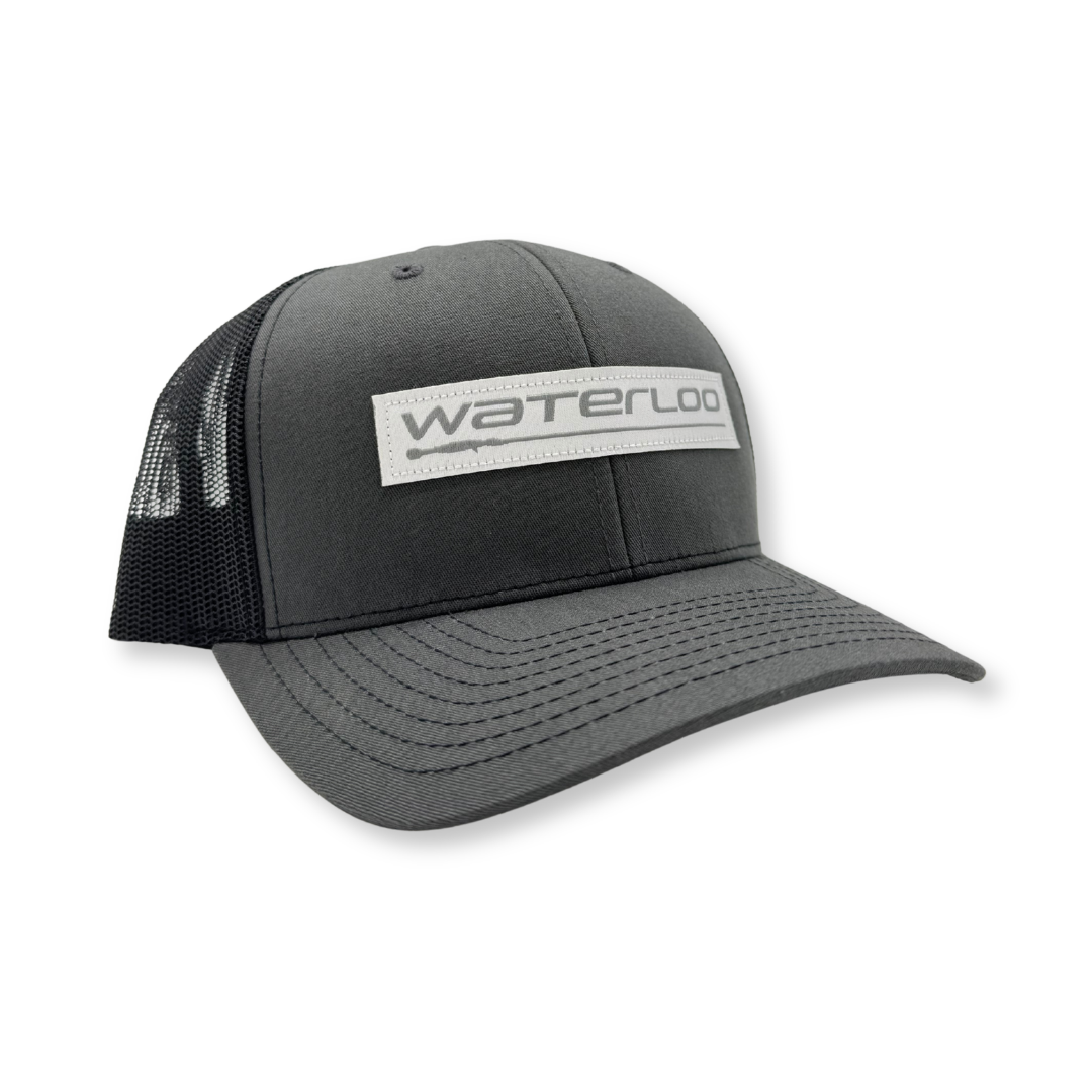 Waterloo Charcoal and Black Cap - Light Grey Performance Logo