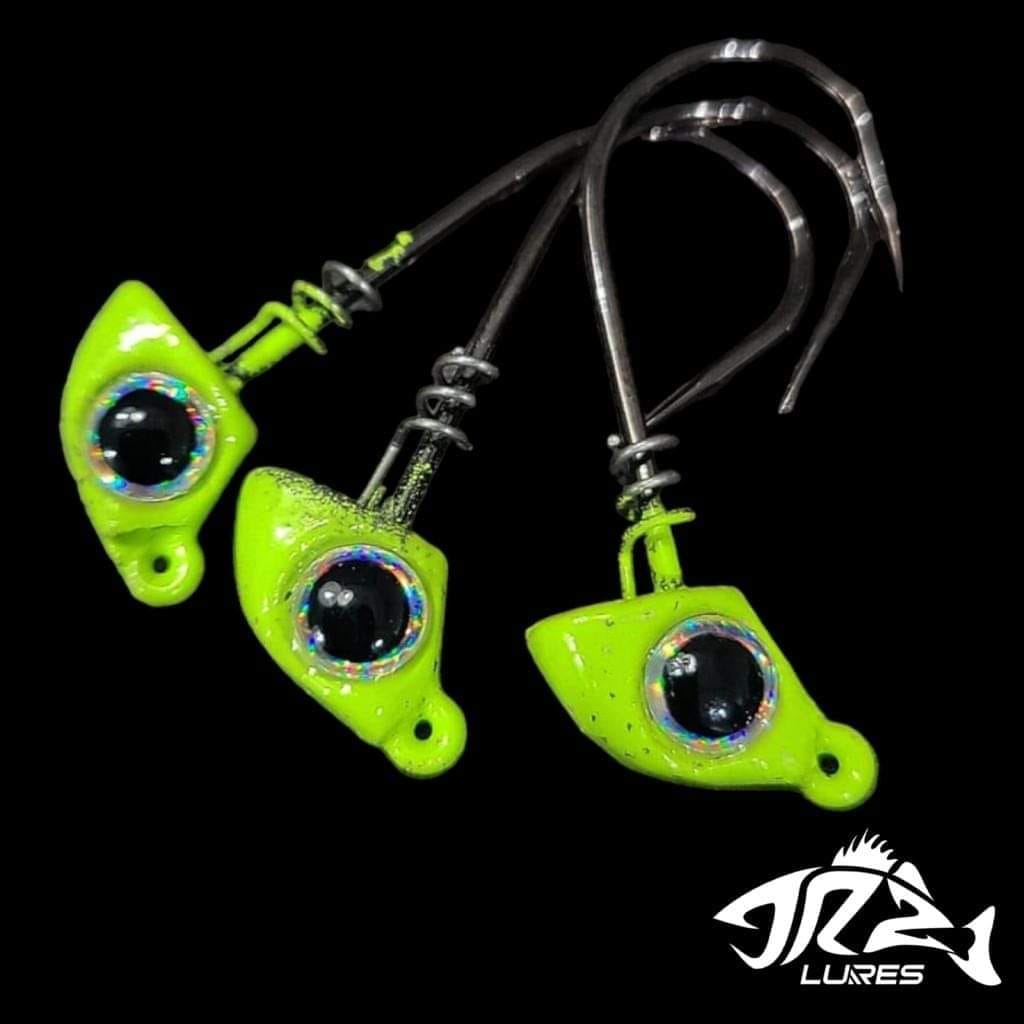 JRZ Screwlock Jigheads Chartreuse / 3/16