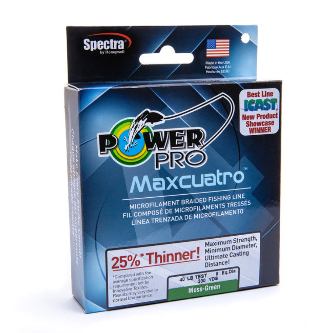 power pro braided fishing line 40lb Power Pro Maxcuatro 30lb 300 yd Moss Green Braided Line