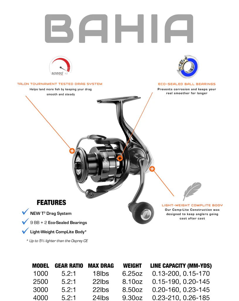 Florida Fishing Bahia 1000 Saltwater Spinning Reel