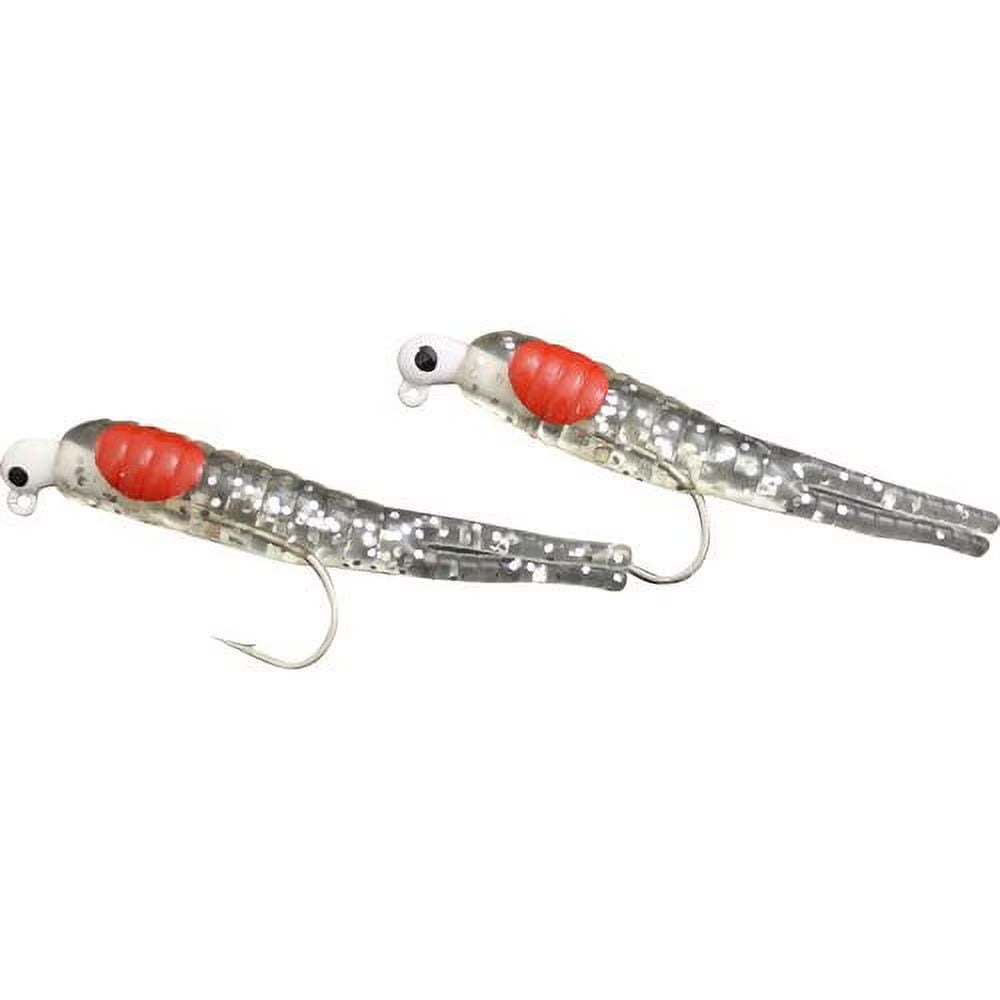 beetle fishing lures H&h Sparkle Beetle Jig Double Rig Sofbait, Clear & Glitter, 1/4 oz