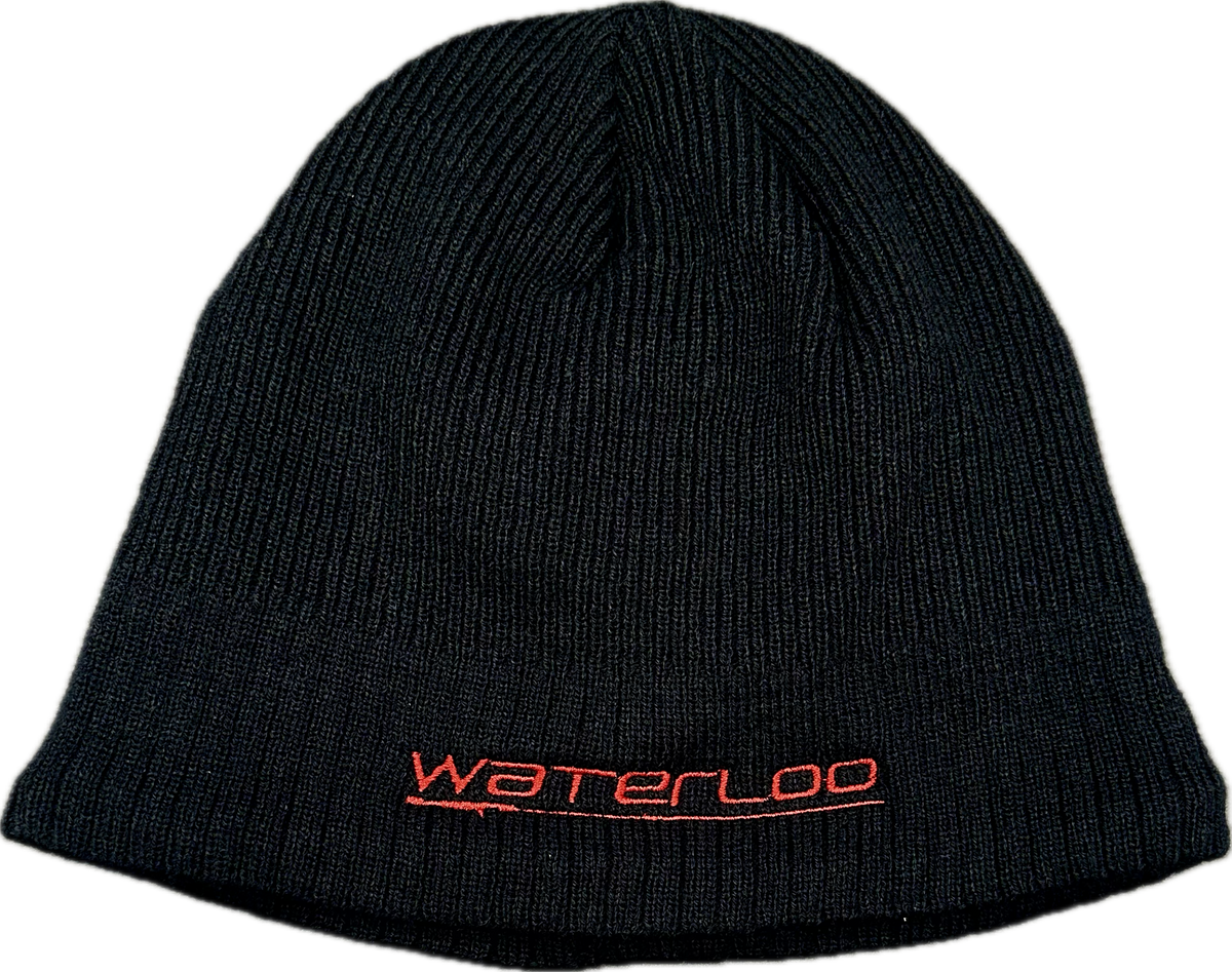 Waterloo Black Beanie Red Performance Logo Waterloo Rods