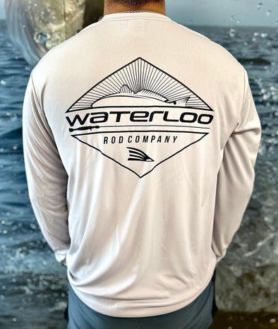Waterloo Light Grey Long Sleeve Performance Shirt - Daimond Patch
