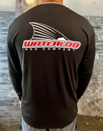Waterloo Black Long Sleeve Performance Shirt - Tails Up Logo