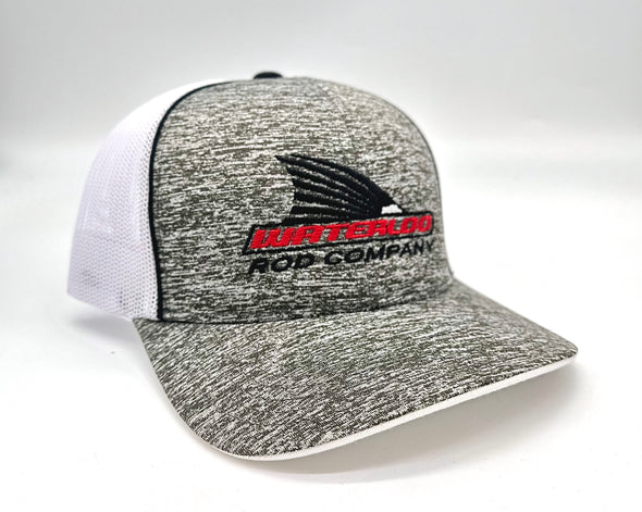 Waterloo Heather Grey and White- Red/White Tails Up Cap