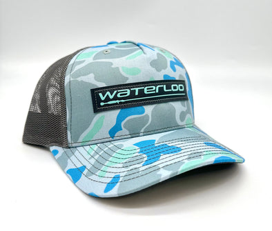Waterloo Saltwater Duck Camo and Charcoal Cap - Performance Patch