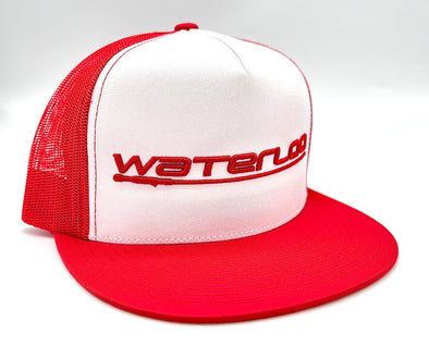 Waterloo Red and White Flat Bill Cap - Performance Logo