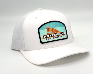 Waterloo All White Tails Up Patch Cap - Blue Tails Up