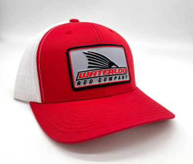 Waterloo Red and White Cap - Grey Tails Up Patch