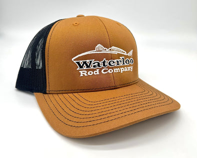 Waterloo Caramel and Black Cap - Black Red Fish Logo