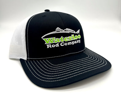 Waterloo Black and White Cap - Lime Green Red Fish