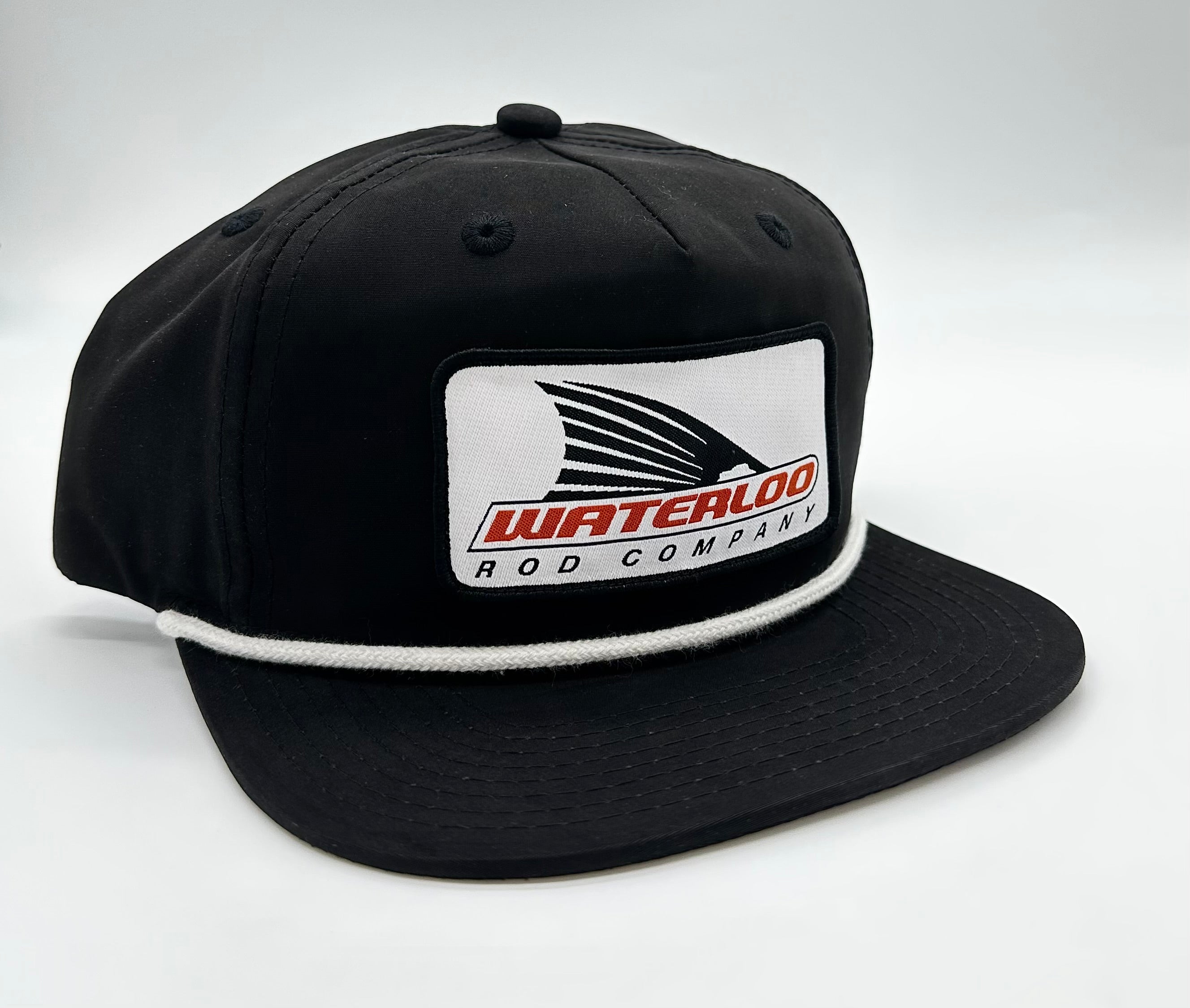Waterloo Black with White Rope Cap Tails Up Patch Waterloo Rods