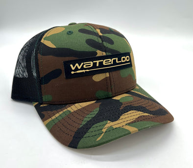 Waterloo Green Camo and Black Cap - Performance Logo